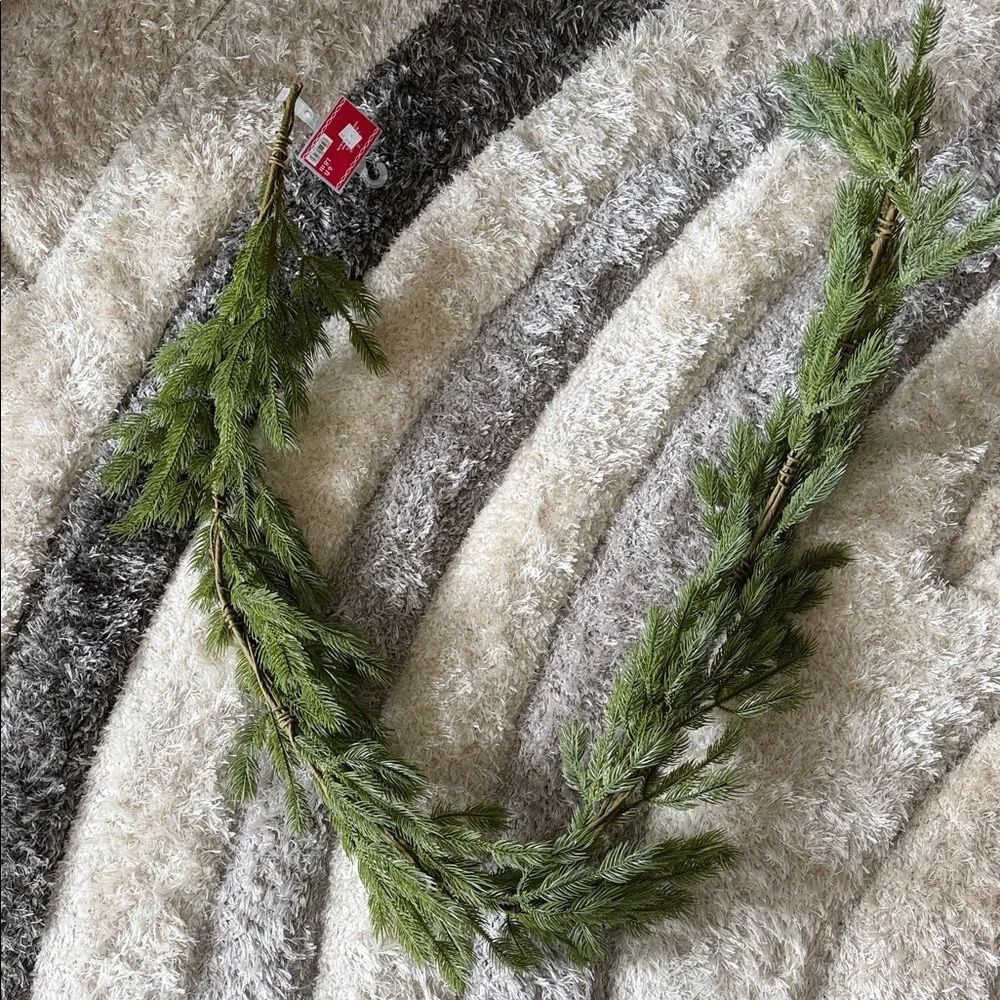 Green Pine Garland with Realistic Needles